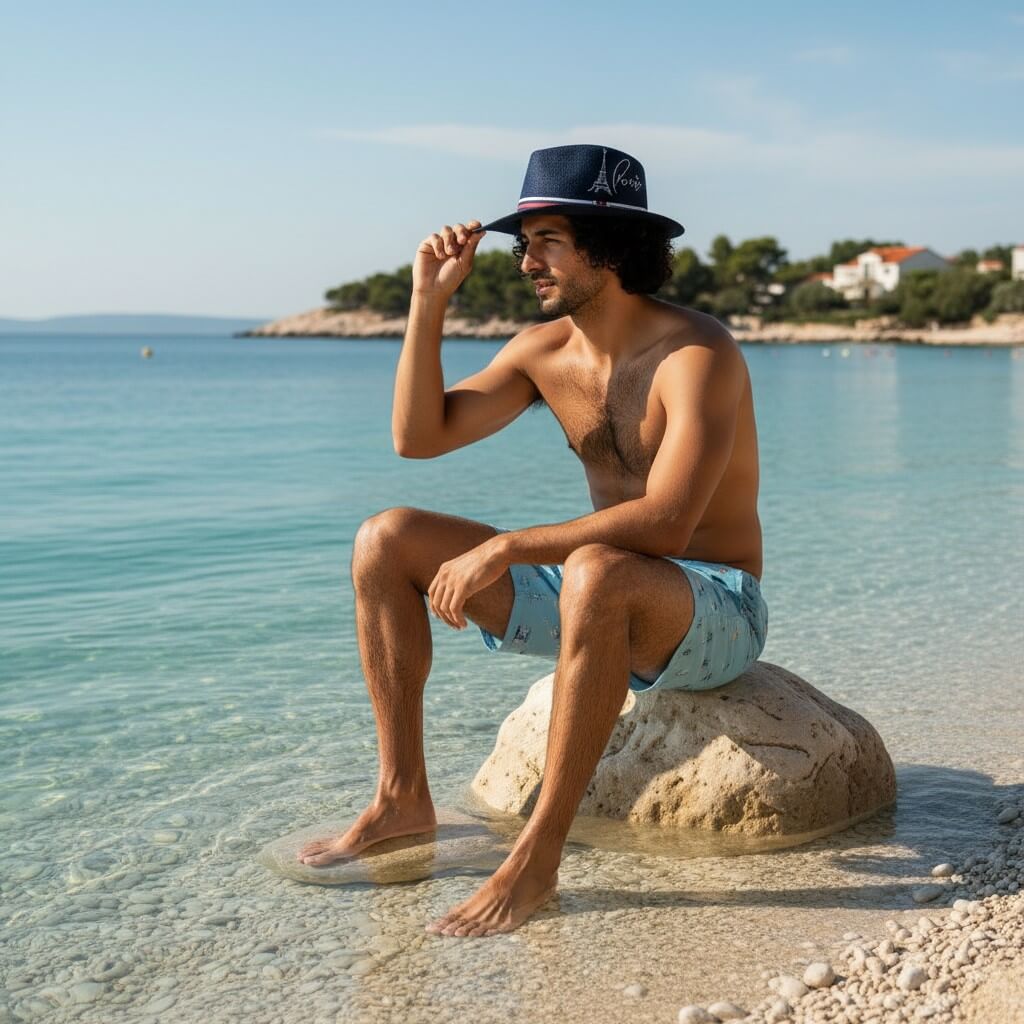 Plátený klobúk s motívom Paris